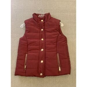 Mayoral Girls Size 14 Maroon Red Reversible Puffer Vest Outerwear